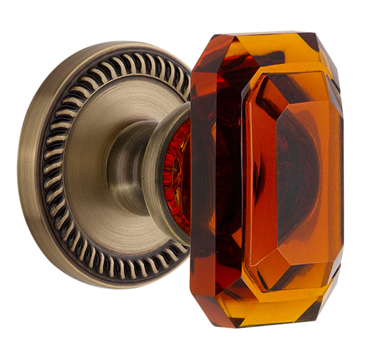Grandeur Newport Rosette with Baguette Amber Knob