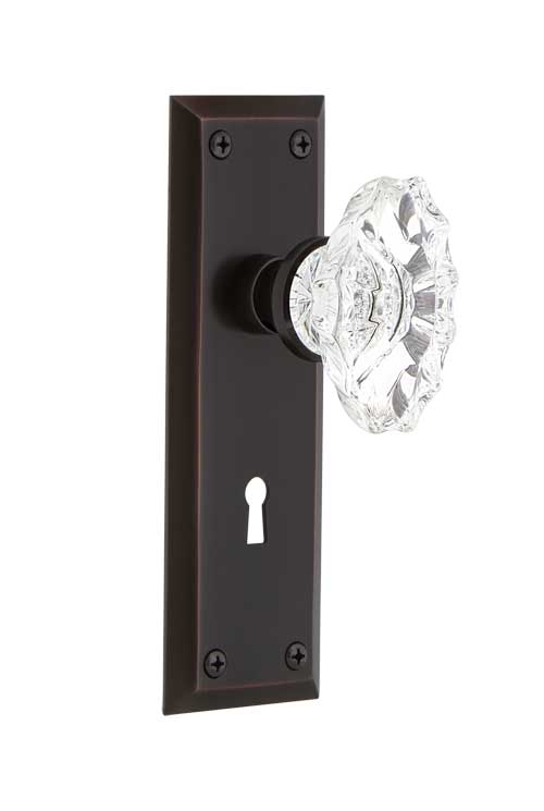 Nostalgic Warehouse New York Plate with Chateau Knob - Mortise Lock