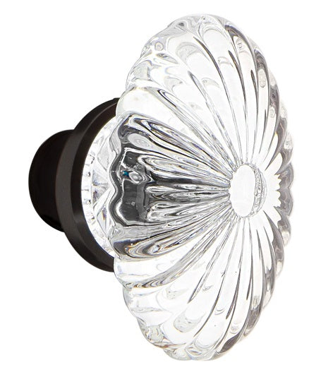 Nostalgic Warehouse Oval Fluted Crystal Knobs ONLY with Spindle