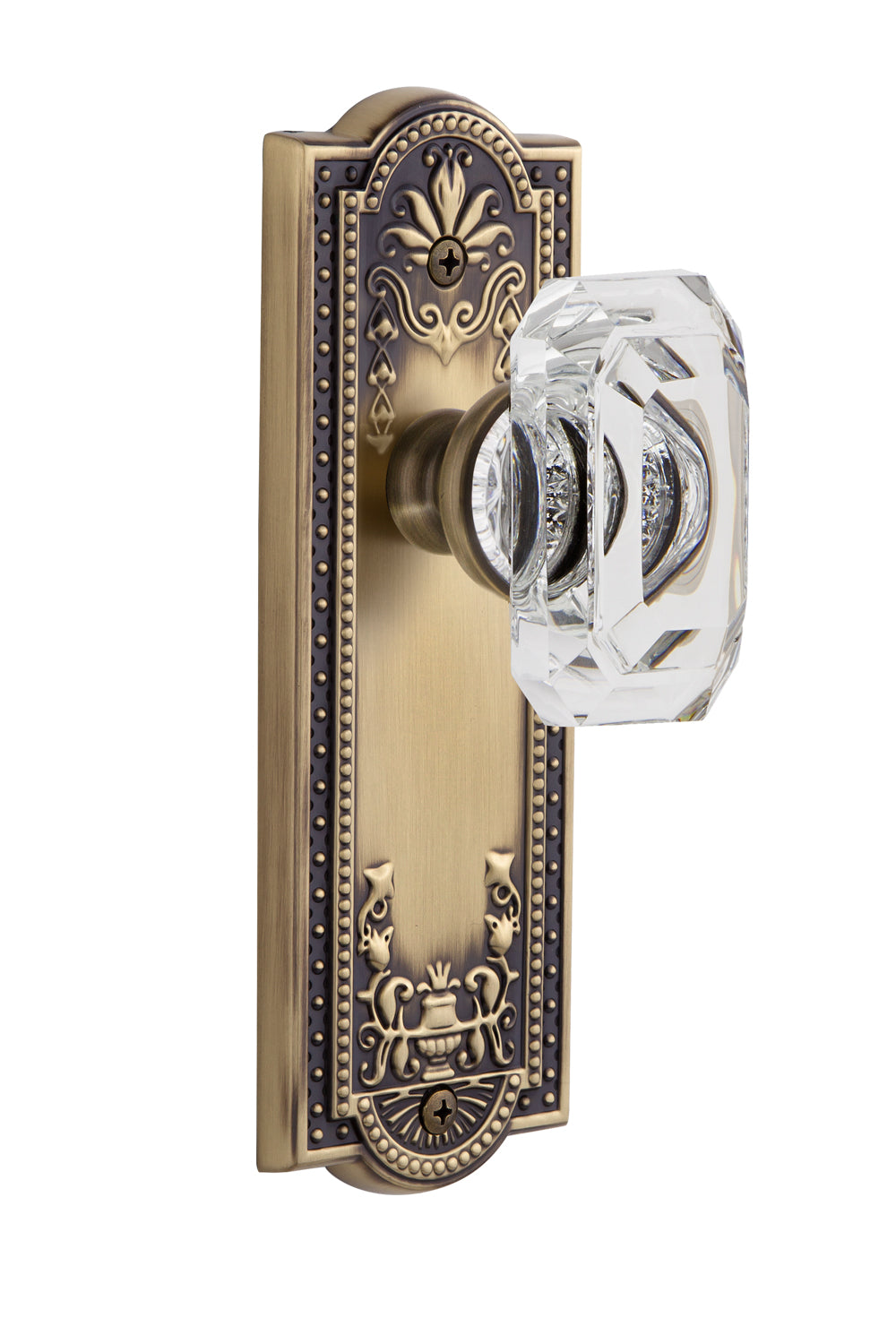 Grandeur Parthenon Plate with Baguette Clear Knob
