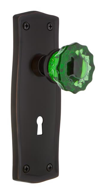 Nostalgic Warehouse Prairie Plate with Emerald Crystal Knob