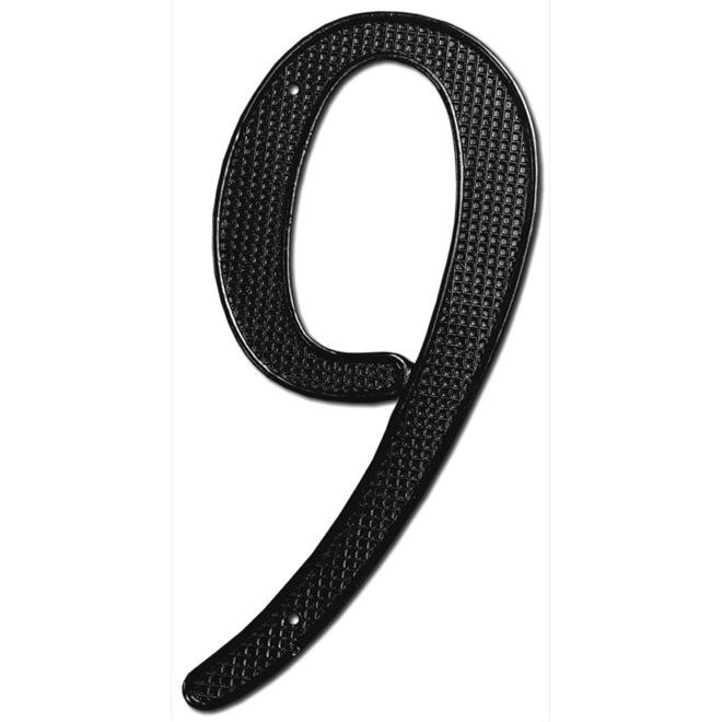 Deltana 4 inch Black Zinc Die-Cast Numbers - Number 9