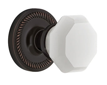 Nostalgic Warehouse Rope Rose with White Waldorf Knob