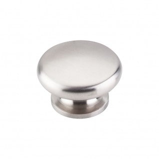 Top Knobs SS19 Stainless Steel Collection Flat Round Knob 1 1/2 Inch Brushed Stainless Steel