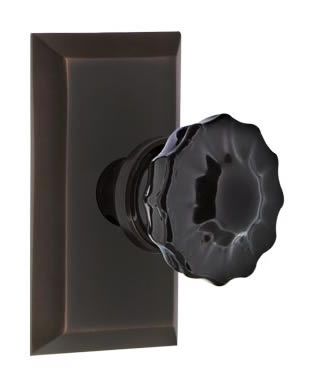 Nostalgic Warehouse Studio Plate with Black Crystal Knob