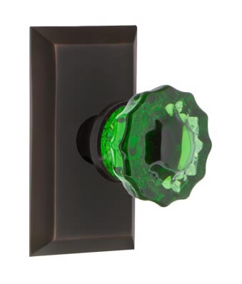 Nostalgic Warehouse Studio Plate with Emerald Crystal Knob