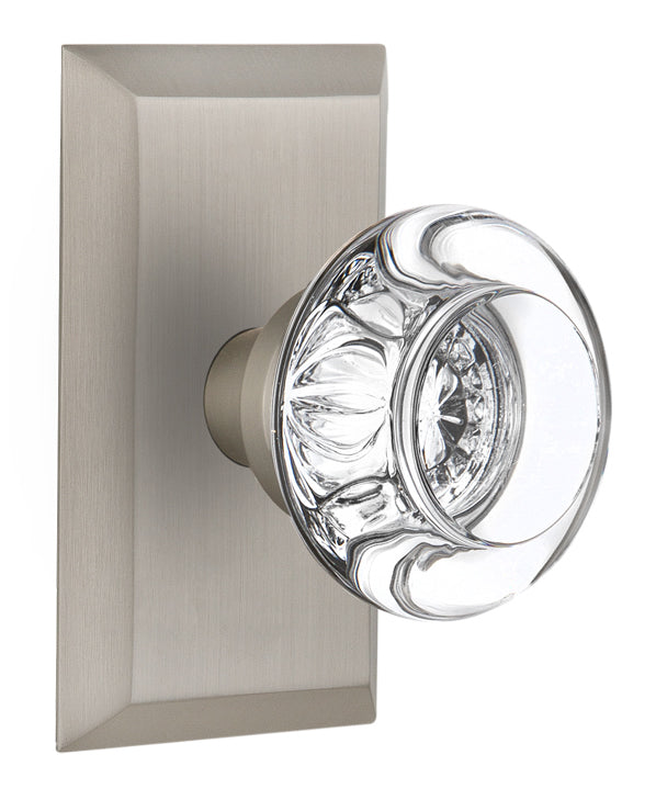 Nostalgic Warehouse Studio Plate with Round Clear Crystal Knob