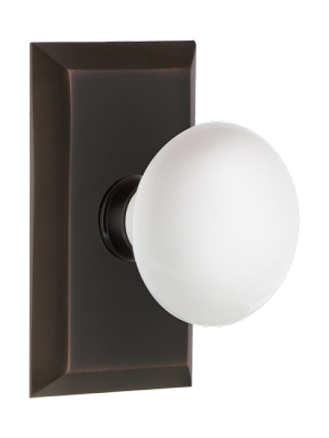 Nostalgic Warehouse Studio Plate with White Porcelain Knob