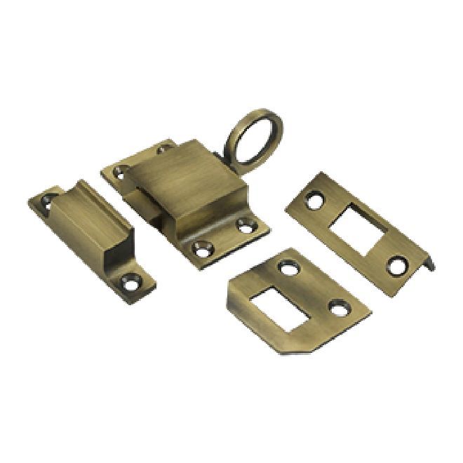 Deltana Solid Brass Transom Catch - Antique Brass