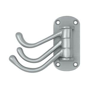 Deltana Solid Brass Heavy Duty Triple Swivel Hook - Satin Chrome