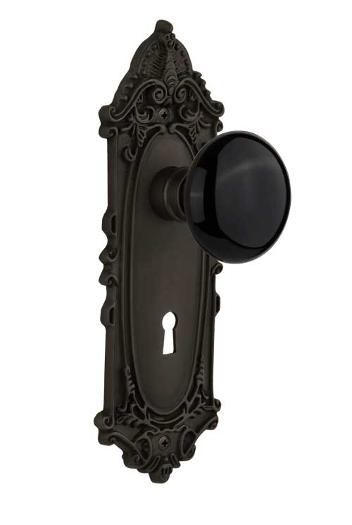 Nostalgic Warehouse Victorian Plate with Black Porcelain Knob