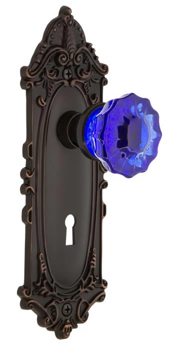 Nostalgic Warehouse Victorian Plate with Cobalt Crystal Knob