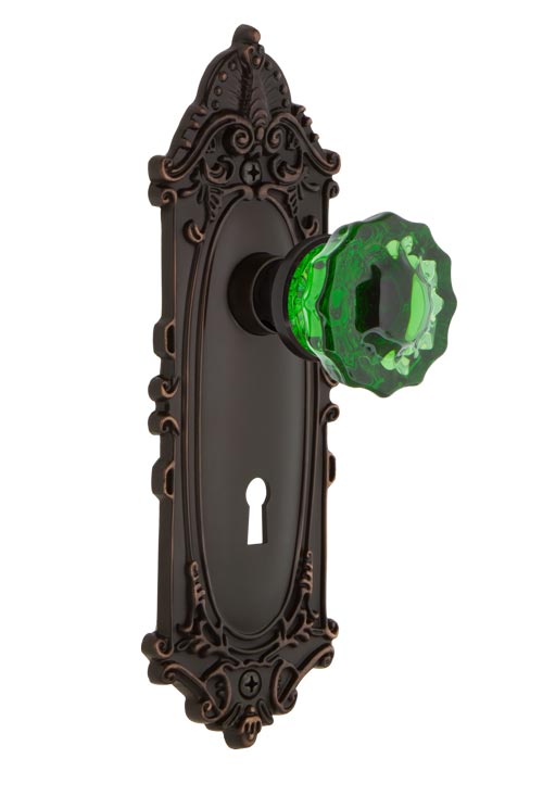 Nostalgic Warehouse Victorian Plate with Emerald Crystal Knob