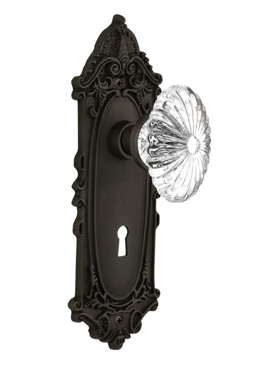 Nostalgic Warehouse Victorian Plate with Oval Fluted Crystal Knob