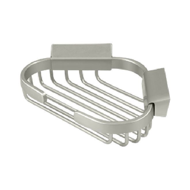 Deltana Solid Brass Triangular Corner Wire Basket - Satin Nickel