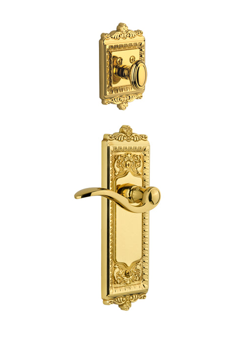 Grandeur Windsor Handleset with Bellagio Lever - (Interior Half Only, with Deadbolt)