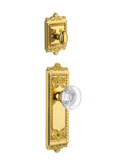Grandeur Windsor Handleset with Bordeaux Knob - (Interior Half Only, with Deadbolt)