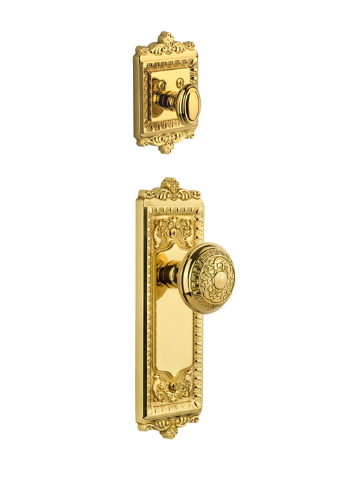 Grandeur Windsor Handleset with Windsor Knob - (Interior Half Only, with Deadbolt)