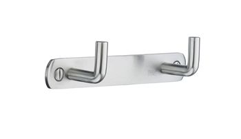 Beslagsboden Profile Steel Double 90 Degree Hook Rack In Brushed Stainless Steel
