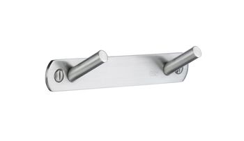 Beslagsboden Profile Steel Double Straight Hook Rack In Brushed Stainless Steel