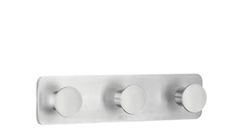 Beslagsboden Design Steel Triple Squared Round Hook In Brushed Stainless Steel