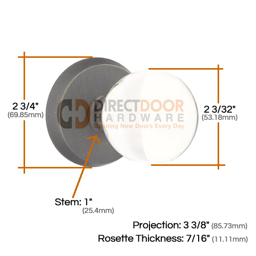 Emtek Sandcast Bristol Door Knob with Style 2 Rosette