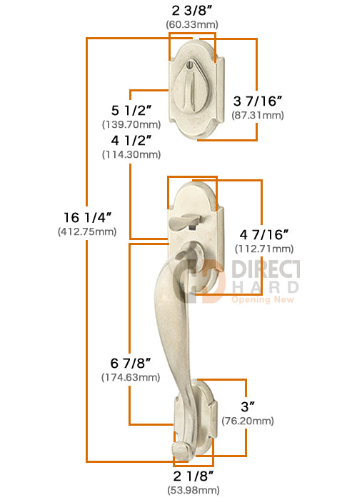 Emtek Sandcast Denver Grip by Grip Handleset
