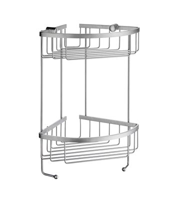 Smedbo Sideline Collection Design Corner Double Level Basket DS2031 Brushed Chrome