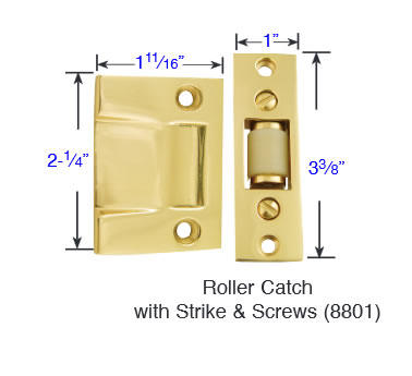 Emtek 8801 Roller Catch Measurements