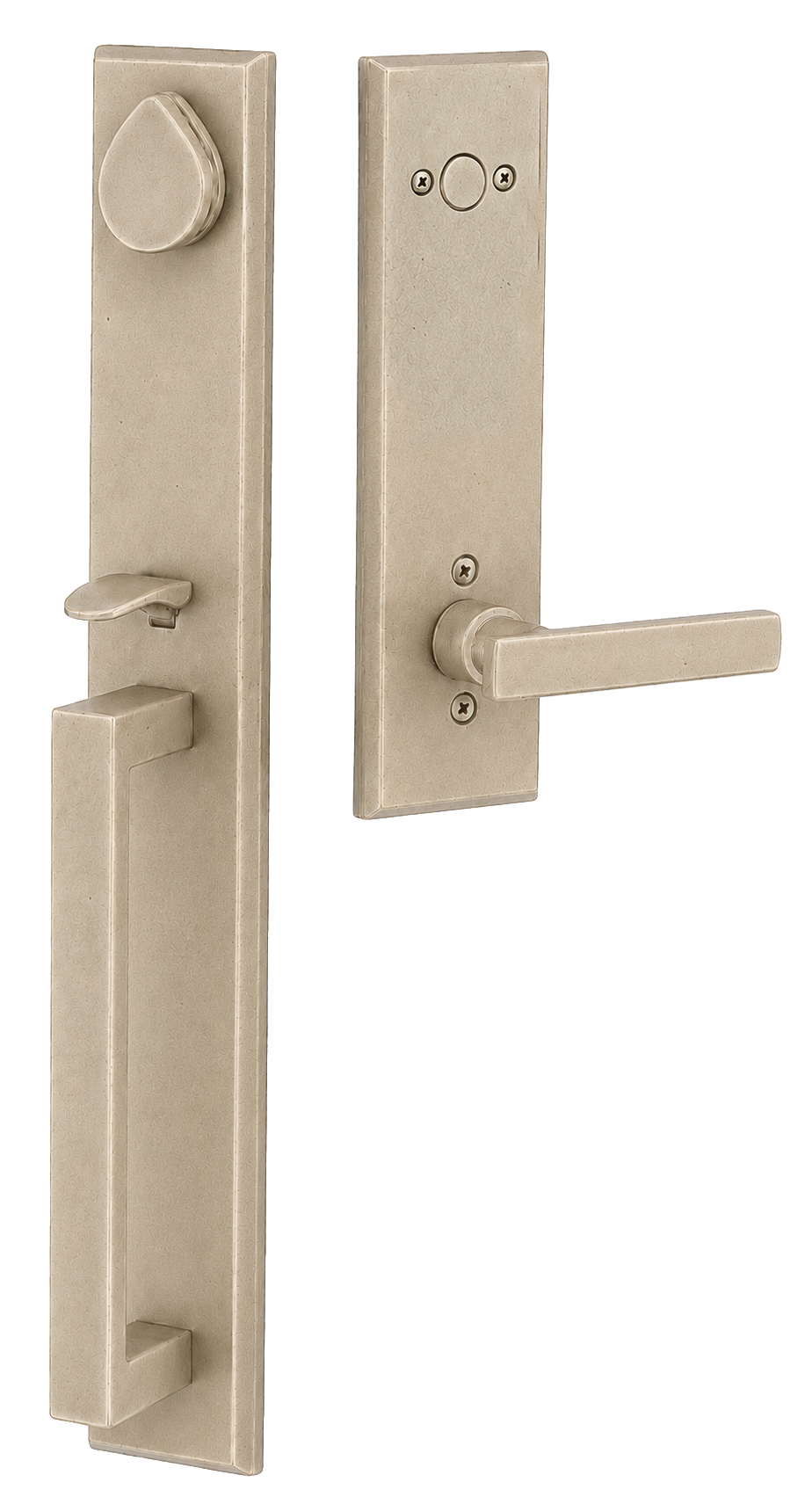 Emtek Rustic Modern Rectangular Full Length Entrance Handleset