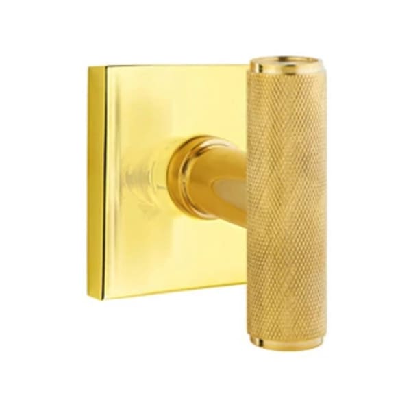 Emtek Ace Knurled Door Knob with Square Rosette