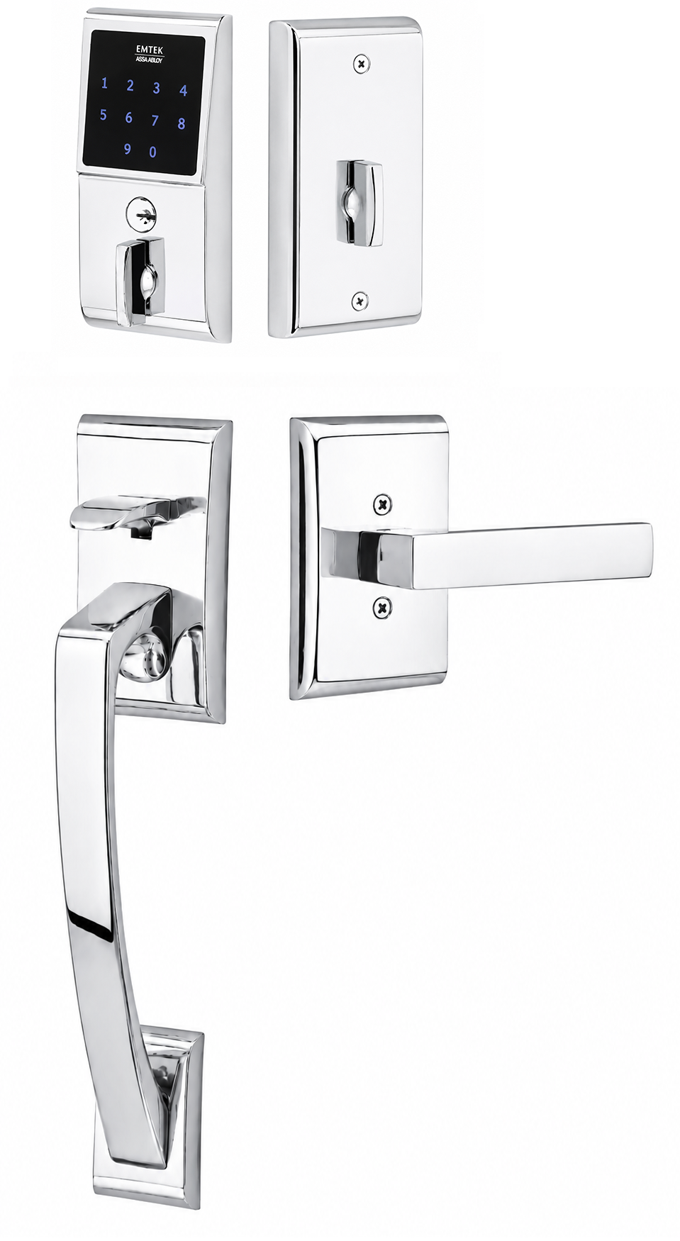 Emtek EMTouch Ares Grip Keyless Handleset