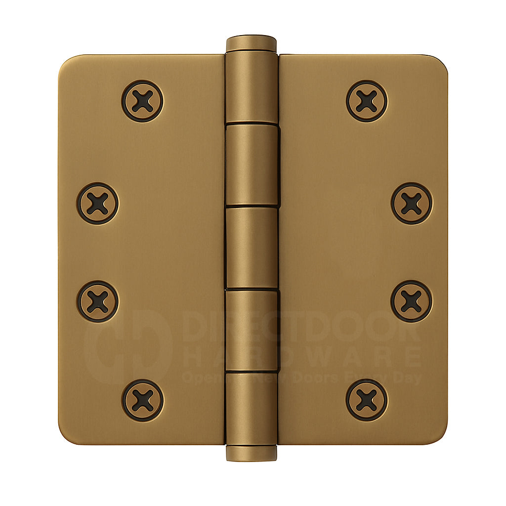 Emtek 4 Inch Solid Brass Heavy Duty Door Hinges with 1/4 Inch Round Corners (pair)