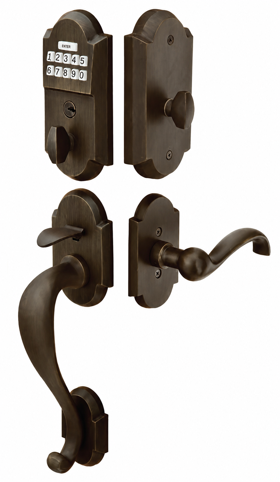 Emtek Sandcast Bronze Keypad Entryset