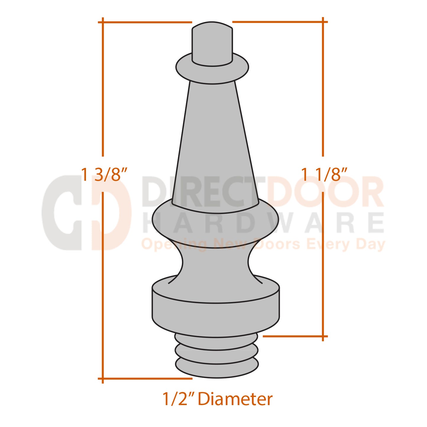 Measurements for Emtek Steeple Tip Sets