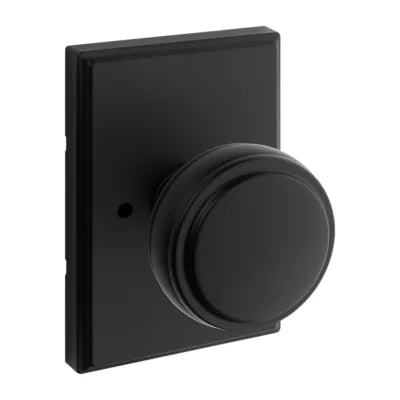 Kwikset Sora Door Knob with Traditional Rectangular Rosette