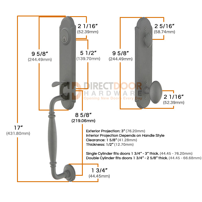 Emtek Normandy Monolithic Handleset