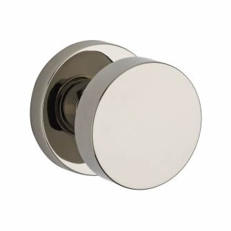 Baldwin Reserve Series Contemporary Knob with Square Rosette - Polished Nickel