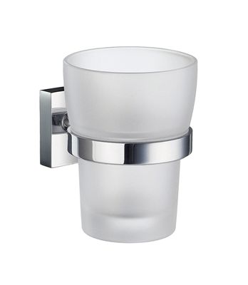Smedbo House Collection Holder with Glass Tumblr RK343 Polished Chrome