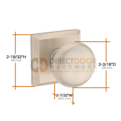 Baldwin Reserve Series Round Knob with Traditional Square Rosette