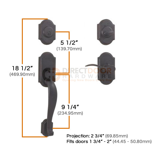 Weslock Castletown Molten Bronze Handleset