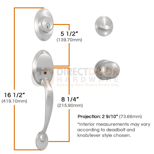 Weslock Hillcrest Entrance Handleset