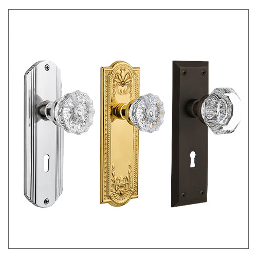 Crystal Knobs Tall Backplates
