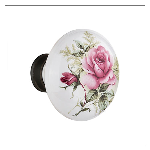 Rose Porcelain Knob