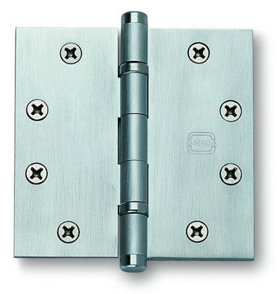 Omnia Square Corner 4.5 Inch Solid Brass Ball Bearing Door Hinges (each)