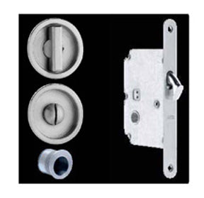 Omnia Stainless Steel Round Pocket Door Mortise Lock - 3910