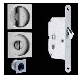 Omnia Stainless Steel Square Pocket Door Mortise Lock - 3911