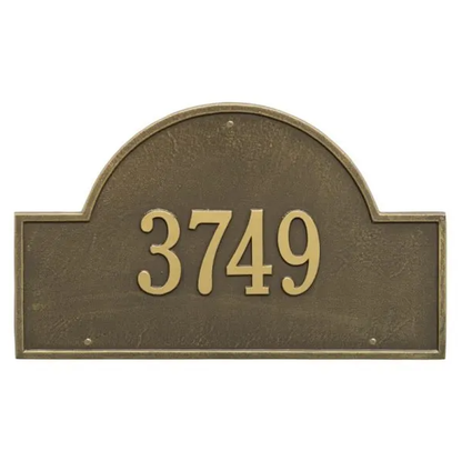 Whitehall 1001 Arch Marker Estate Lawn Address Plaque in Antique Brass