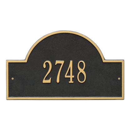 Whitehall 1002 Arch Marker Estate Lawn Address Plaque in Black and Gold