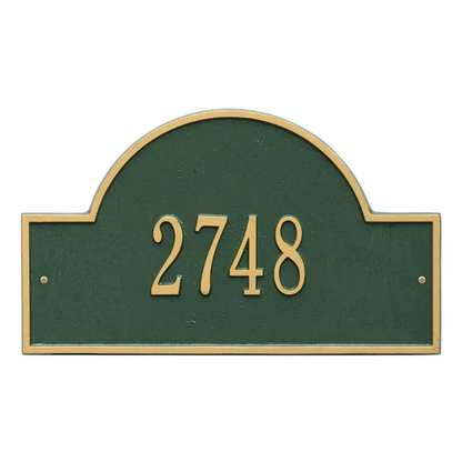 Whitehall 1002 Arch Marker Estate Lawn Address Plaque in Green and Gold